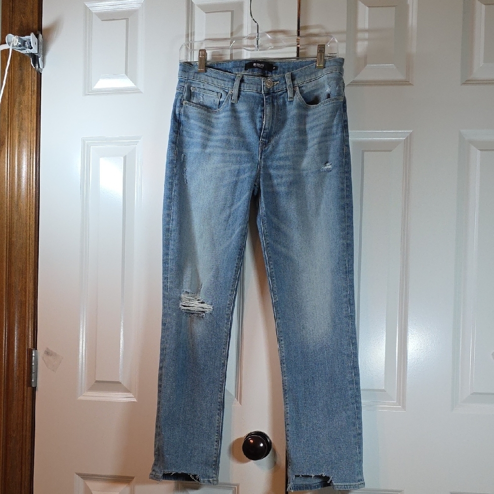 Hudson Jeans Light Blue‎ Distressed Straight Leg Jeans